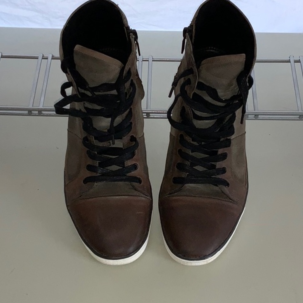 Mens Brown Zippered Kenneth Cole Boot Sneakers